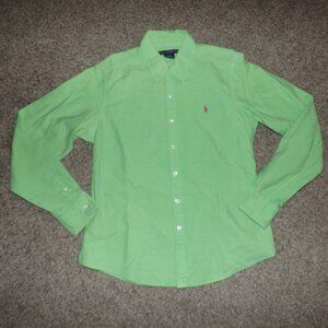 boy's RALPH LAUREN SPORT lime green slim fit dress shirt size 12